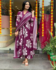 Plum Blossom Anarkali Set