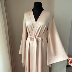 Champagne Satin Kimono Robe
