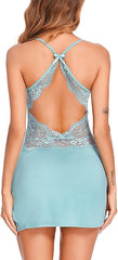 Sky Blue Lace Temptation Babydoll Nightdress