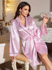 Pink Stripe Satin Robe
