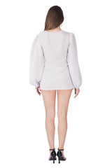 Ivory Polka Bloom Mini Dress