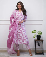 Blush Blossom Floral Kurta Set