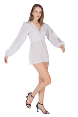 Ivory Polka Bloom Mini Dress
