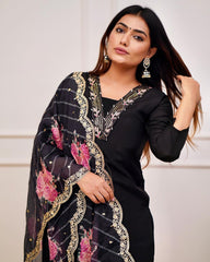 Noir Charm A-Line Kurta Set