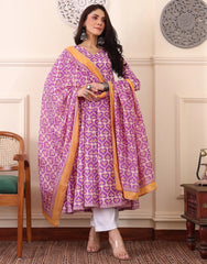 Lavender Glow Anarkali Set