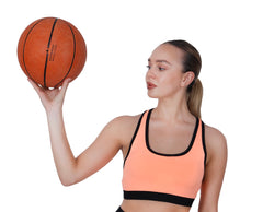 Step-Up Peach Padded Sports Bra With Removable Cups