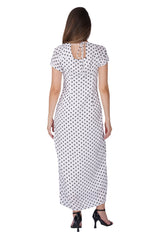 Ivory Polka Wrap Midi Dress