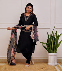 Noir Charm A-Line Kurta Set