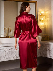 Serene Elegance Satin Long Robe