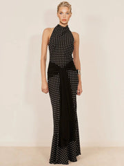 Velour Polka Maxi Dress