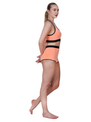 Step-Up Peach Padded Sports Bra Set With Removable Cups