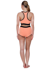 Step-Up Peach Padded Sports Bra Set With Removable Cups