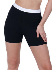 Classic High-Waist Contrast Trim Shorts