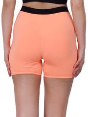 Classic High-Waist Peach Contrast Trim Shorts