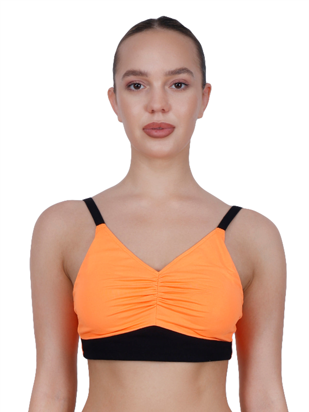 Orange Ruched Bra