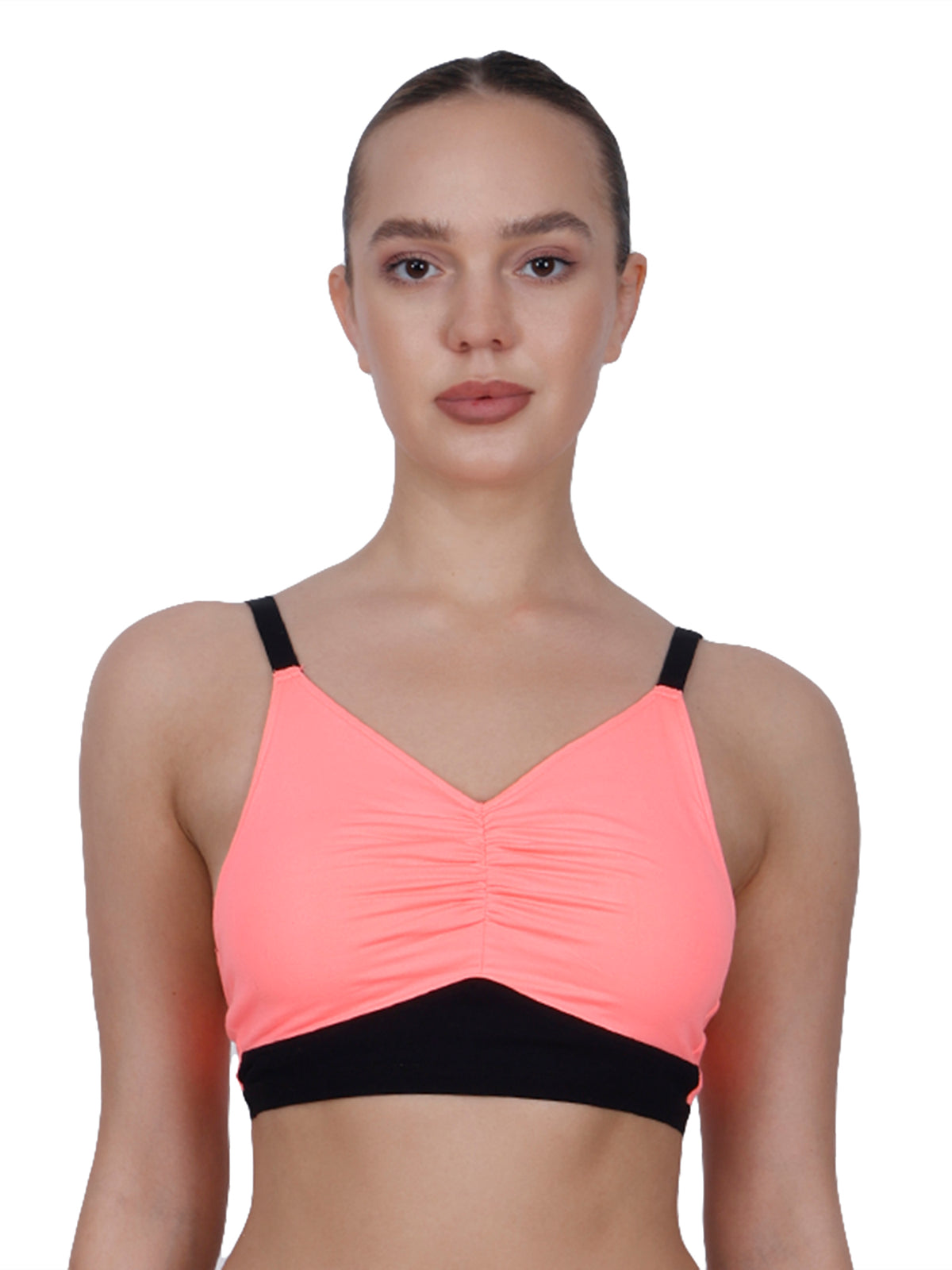 Neon Pink Ruched Bra