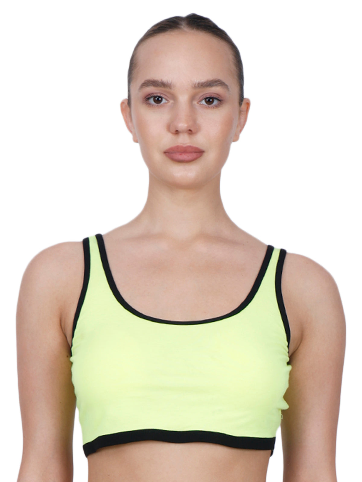 Power Up Neon Green Padded Sports Bra With Removable Cups