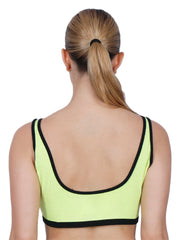 Power Up Neon Green Padded Sports Bra With Removable Cups