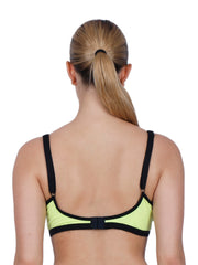 The Mesh Neon Green V-neck Bra