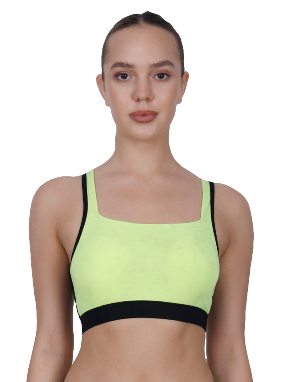 Ultimate Neon Green Padded Sports Bra With Removable Cups