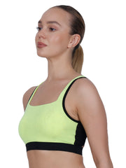 Ultimate Neon Green Padded Sports Bra With Removable Cups