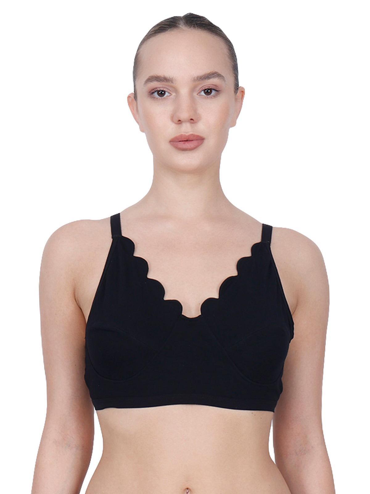 The Mesh Black V-neck Bra