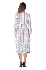 Ivory big Polka Lace Midi Dress