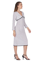 Ivory big Polka Lace Midi Dress
