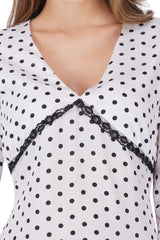 Ivory big Polka Lace Midi Dress
