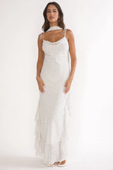 Isla Polka Dot Scarf Maxi Dress