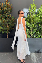 Isla Polka Dot Scarf Maxi Dress