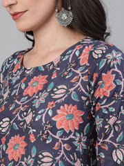 Ocean Bloom Floral Kurta Set