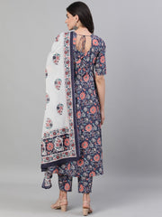 Ocean Bloom Floral Kurta Set