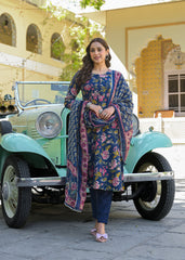Midnight Bloom Cotton Suit Set