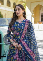 Midnight Bloom Cotton Suit Set