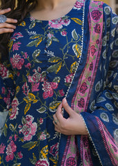 Midnight Bloom Cotton Suit Set