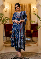 Gima Multicolor Blue Ocean Kurta Set