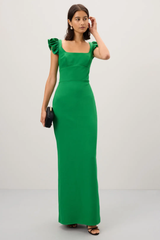 Green Ruffle Mac Dress