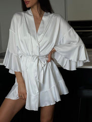 Pearl Satin Robe Dress