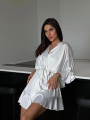 Pearl Satin Robe Dress