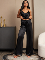 Noir Elegance Satin Cami Set