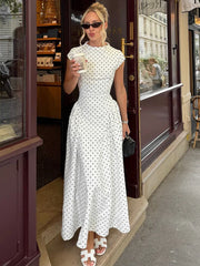 Aurora Polka Flare Midi Dress