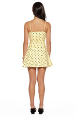 Daisy Polka Ruched Mini Dress