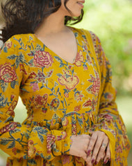 Kanakbala – Mustard Floral Suit Set