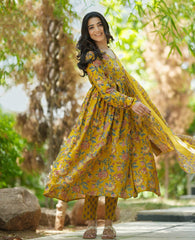 Kanakbala – Mustard Floral Suit Set