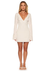 Elara Polka Open-Back Mini Dress