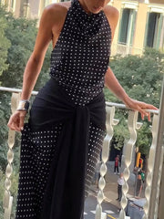 Velour Polka Maxi Dress