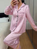 Pink Candy Stripe Satin Pajama Set