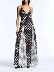 Aria Polka Contrast Maxi Dress