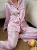 Pink Candy Stripe Satin Pajama Set